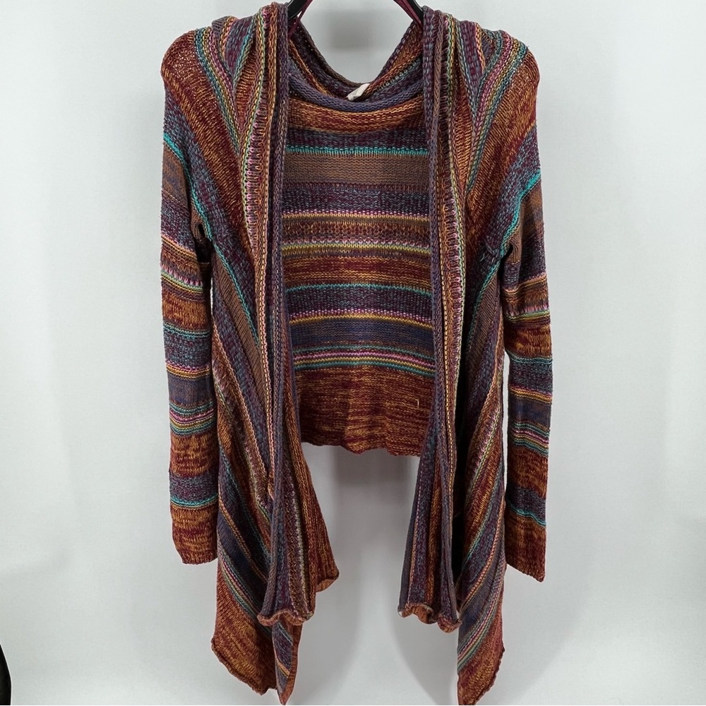 Billabong Listen Up Cardigan Sweater Women’s medium Boho Multicolor Open Knit